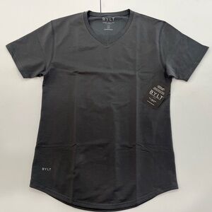 SOLD BYLT Basics T Shirt Lux Drop Cut Short Sleeve V Neck Tee Dark Gray Mens M